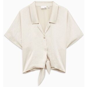 Aritzia Wilfred Free Huang Tie Front Blouse